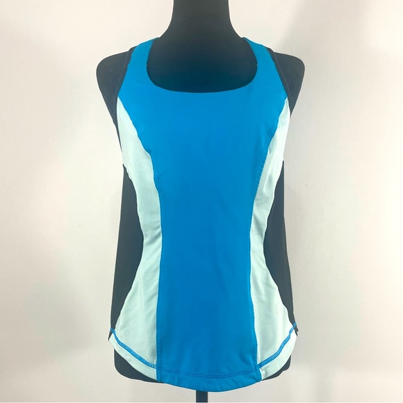 Lululemon Cardio Kick Tank Top, Built in Bra, Shades of Blue & Black, Size Small - Picture 2 of 12